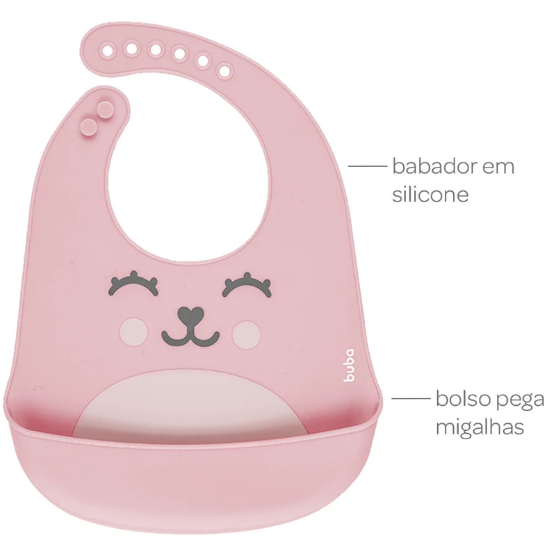 BABADOR DE SILICONE COM COMPARTIMENTO